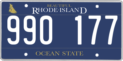 RI license plate 990177