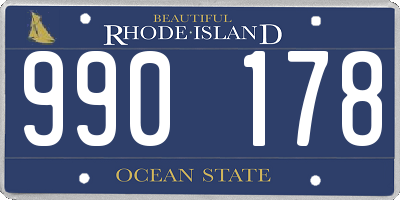 RI license plate 990178