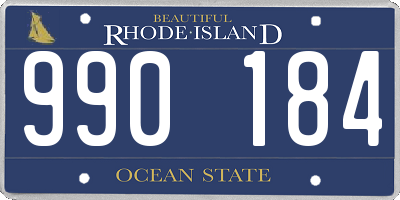 RI license plate 990184