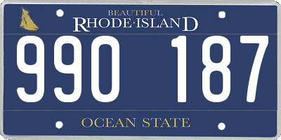 RI license plate 990187