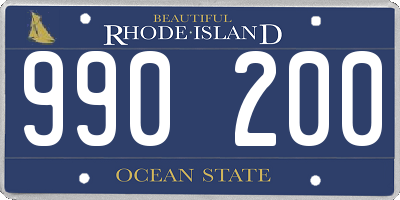 RI license plate 990200