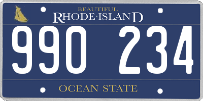 RI license plate 990234