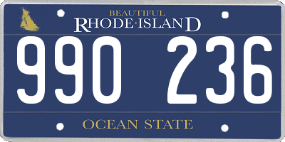 RI license plate 990236