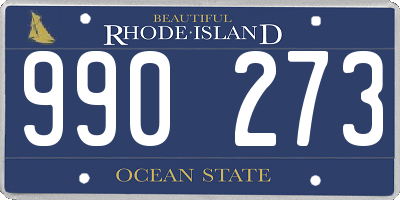 RI license plate 990273