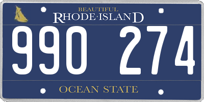 RI license plate 990274