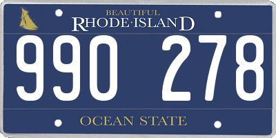 RI license plate 990278