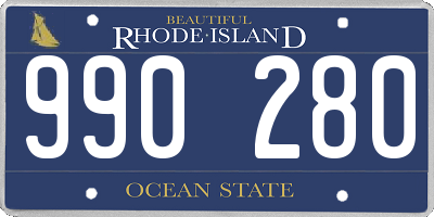 RI license plate 990280