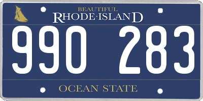 RI license plate 990283