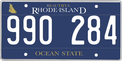 RI license plate 990284