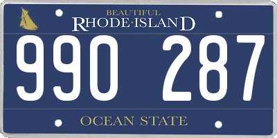 RI license plate 990287