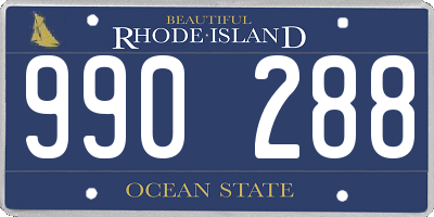 RI license plate 990288