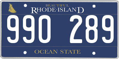 RI license plate 990289