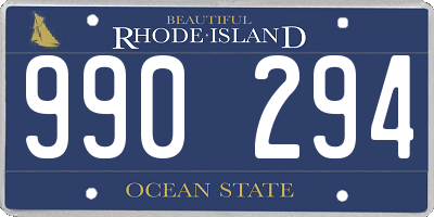 RI license plate 990294