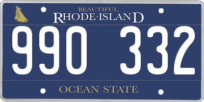 RI license plate 990332