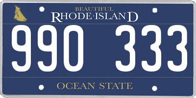 RI license plate 990333