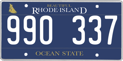 RI license plate 990337