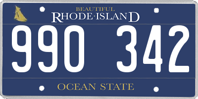 RI license plate 990342