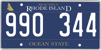 RI license plate 990344