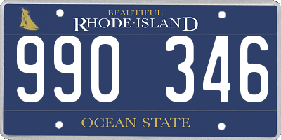 RI license plate 990346