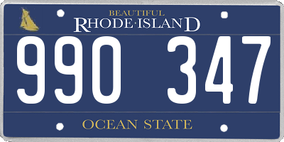 RI license plate 990347