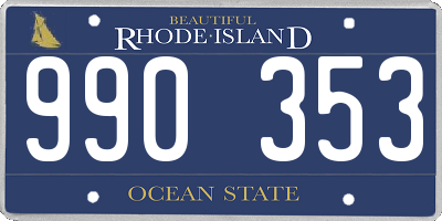 RI license plate 990353