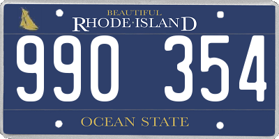 RI license plate 990354