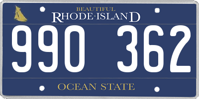 RI license plate 990362