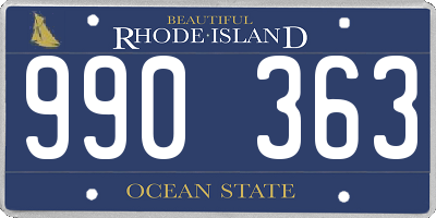 RI license plate 990363