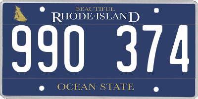 RI license plate 990374