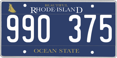 RI license plate 990375