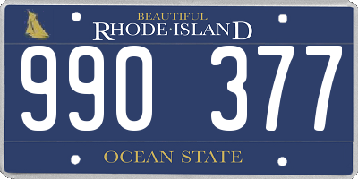 RI license plate 990377