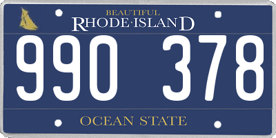 RI license plate 990378