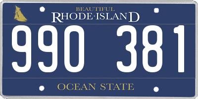 RI license plate 990381