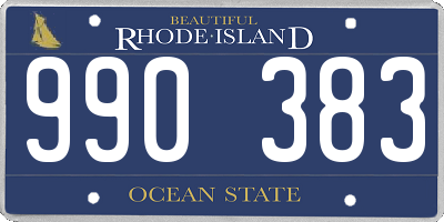 RI license plate 990383