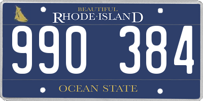 RI license plate 990384