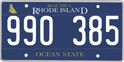 RI license plate 990385