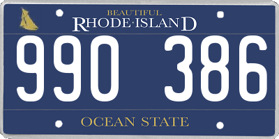 RI license plate 990386