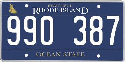 RI license plate 990387