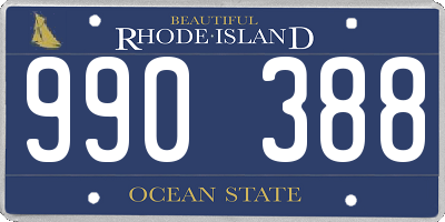 RI license plate 990388