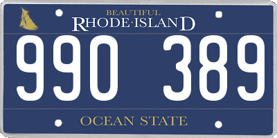RI license plate 990389