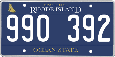 RI license plate 990392