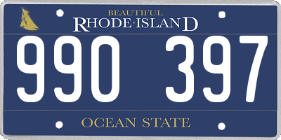 RI license plate 990397