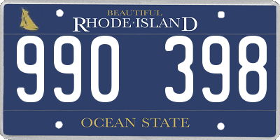 RI license plate 990398