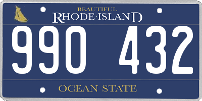 RI license plate 990432