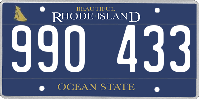 RI license plate 990433