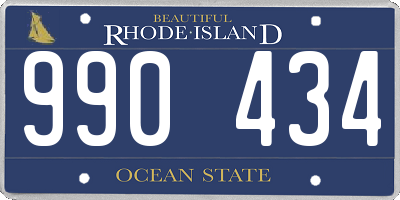 RI license plate 990434