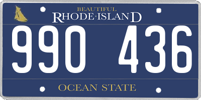 RI license plate 990436