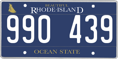 RI license plate 990439