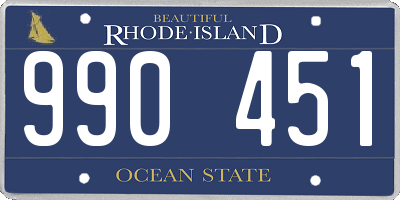 RI license plate 990451