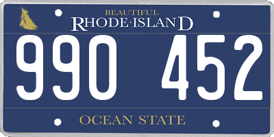 RI license plate 990452